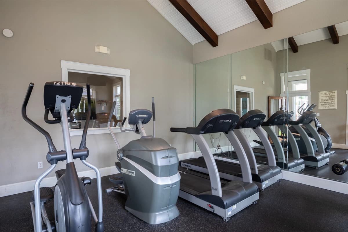 24-hour fitness center at Village Green of Bear Creek