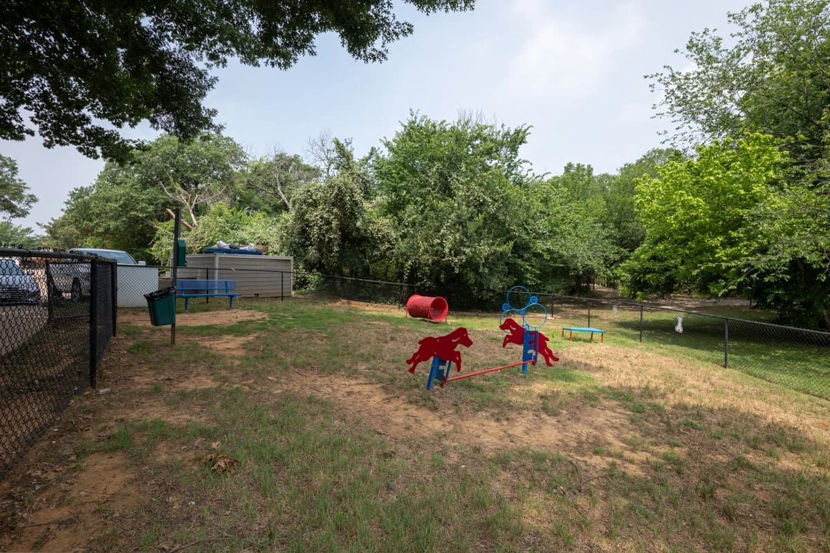 Dedicated pet-friendly Bark Park at Village Green of Bear Creek