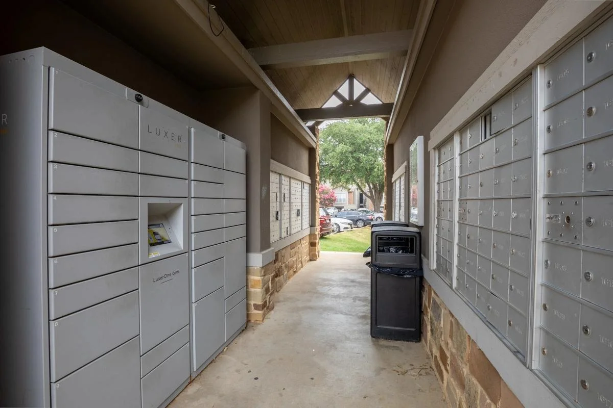 24/7 secure package lockers at Village Green of Bear Creek in Euless, Texas