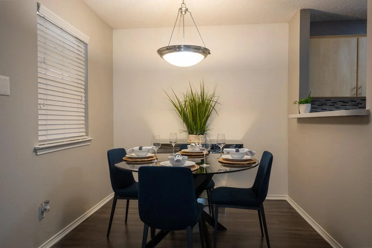 Dining room and breakfast bar nook at Village Green of Bear Creek in Euless, Texas