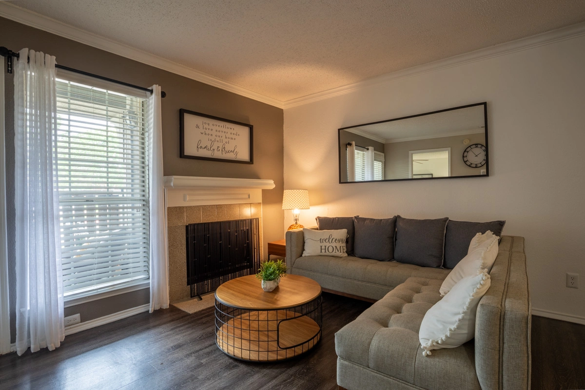 Plan B2 apartment interior at Village Green of Bear Creek in Euless, Texas
