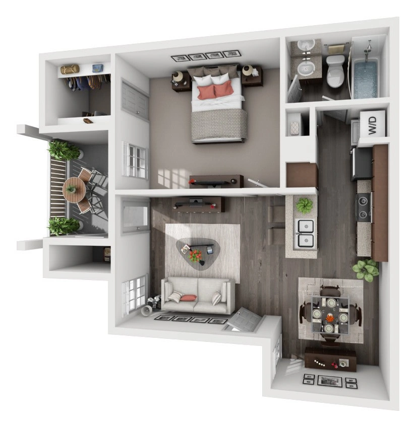 Plan A1 · 1 Bedroom · 1 Bath floor plan at Village Green of Bear Creek